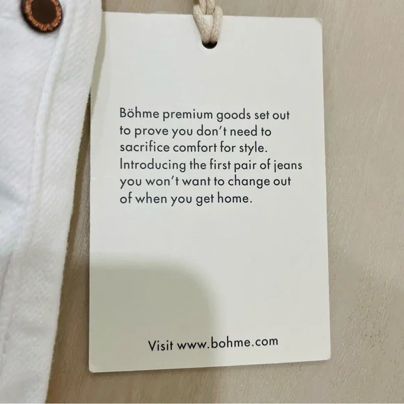 NWT Bohme Carmen Button White Bermuda Shorts Stretch Women's 29 Raw High Rise - Picture 7 of 15